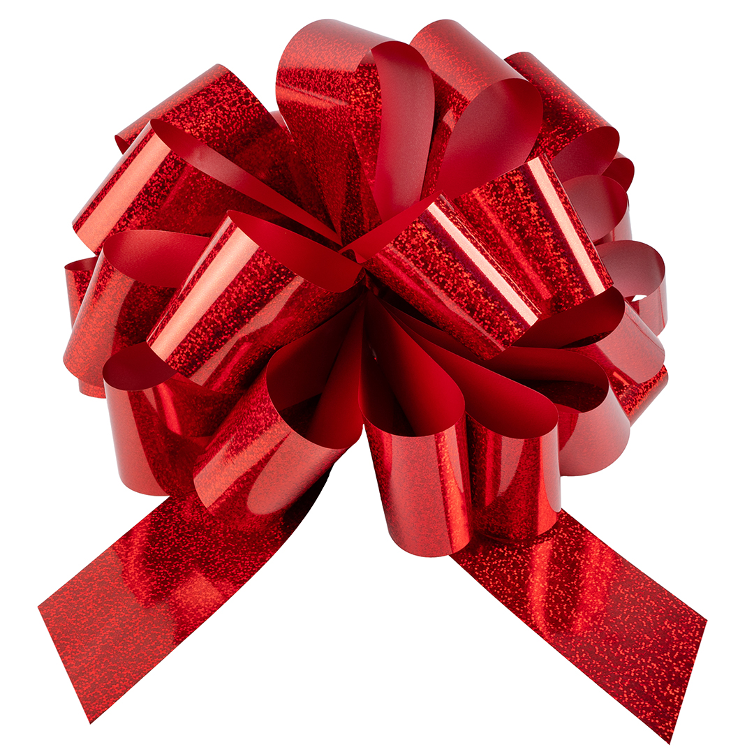 Бант Шар, Красный, Голография, 36 см, 1 шт. в упак. 