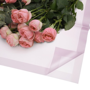 Упаковочная пленка 50мкр (0,58*0,58 м) Широкая кайма, Светло-сиреневый, 20 шт.