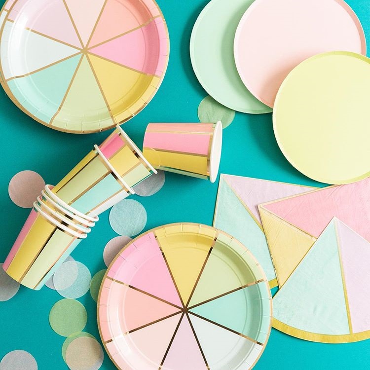 Стаканы (250 мл) Яркие Дольки, Разноцветный, Металлик, 6 шт.