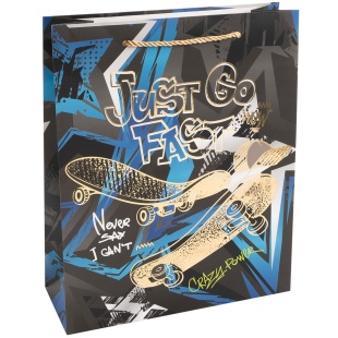 Пакет подарочный, 210гр, Граффити, Дизайн №4, Металлик, 32*26*10 см, 1 шт.