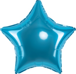 Шар (18''/46 см) Звезда, Аквамарин, Сатин, 1 шт.