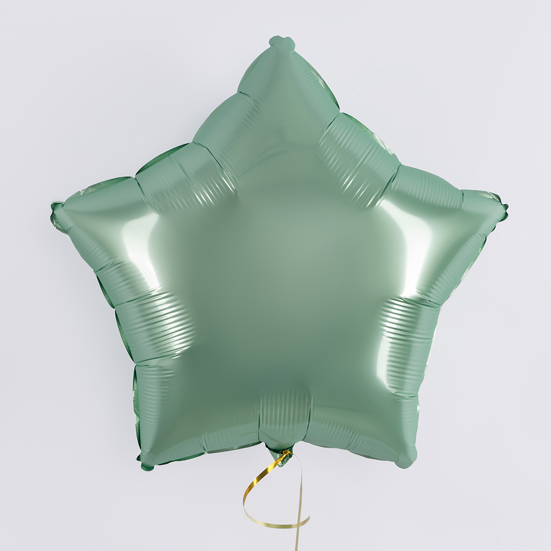Шар (18''/46 см) Звезда, Мятная глазурь, Сатин, 1 шт.