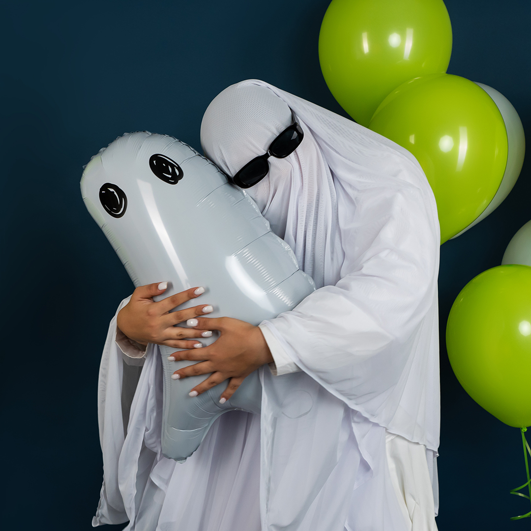 Шар (29''/74 см) Фигура, Привидение, Белый, 1 шт.