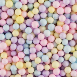 Шарики пенопласт, Цветной микс, Мультиколор, Макарунс, 6-8 мм, 10 гр.