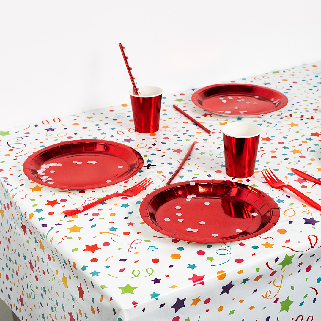 Стаканы (250 мл) Красный, Металлик, 6 шт.