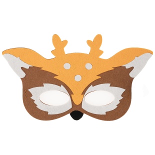 Маска карнавальная, из фетра, Олененок, Коричневый/Оранжевый, 22,5*13,5 см, 1 шт. 