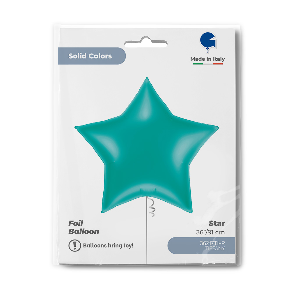 Шар (36''/91 см) Звезда, Тиффани, 1 шт. в уп.