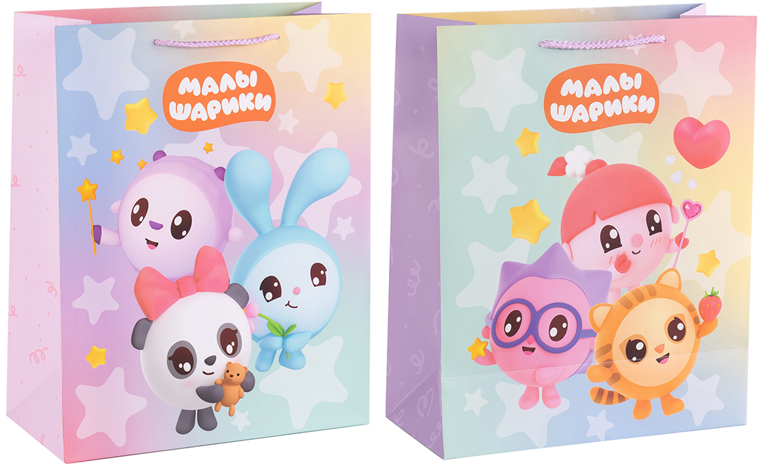 Пакет подарочный, 210гр, Малышарики, 41*31*12 см, 1 шт.
