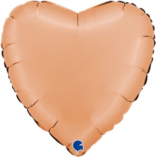 Шар (18''/46 см) Сердце, Персик, Сатин, 1 шт.
