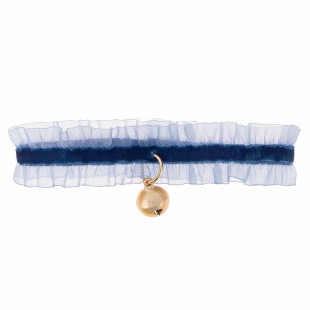 Праздничный ошейник для питомца, с бубенчиком, 25-30 см, Синий, 1 шт. в упак. 