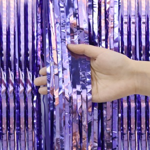 Занавес Дождик Сиреневый, Металлик, 100*200 см, 1 шт.