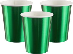 Стаканы (250 мл) Зеленый, Металлик, 6 шт.