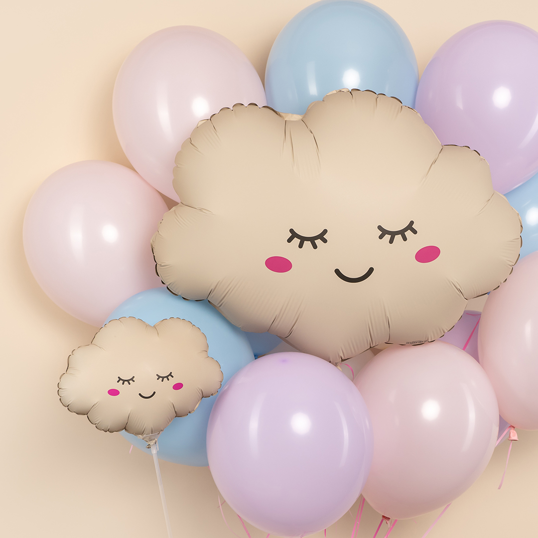 Шар (27''/69 см) Фигура, Облако, Кремовый, Матовый, 1 шт.