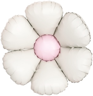 Шар с клапаном (15''/38 см) Мини-цветок, Ромашка, Кремовый, Сатин, 5 шт. в уп.