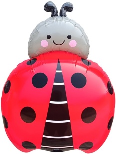 Шар (28''/71 см) Фигура, Божья коровка, Красный, 1 шт. в уп. (цв.этик.)