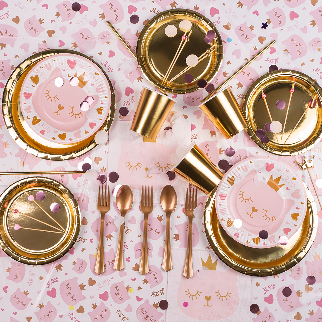 Тарелки (7''/18 см) Золото, Металлик, 6 шт.