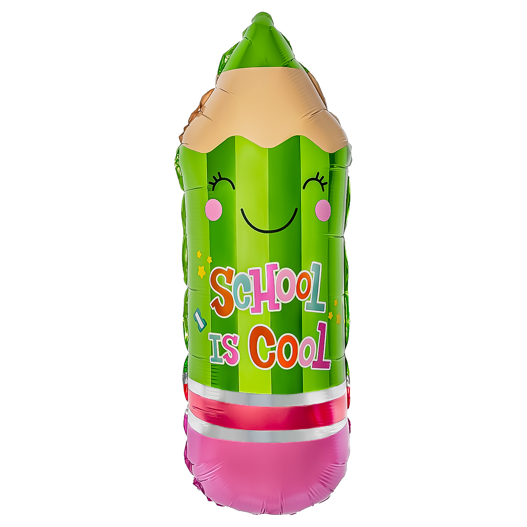 Шар (29''/74 см) Фигура, Школьный карандаш, Зеленый, 1 шт.
