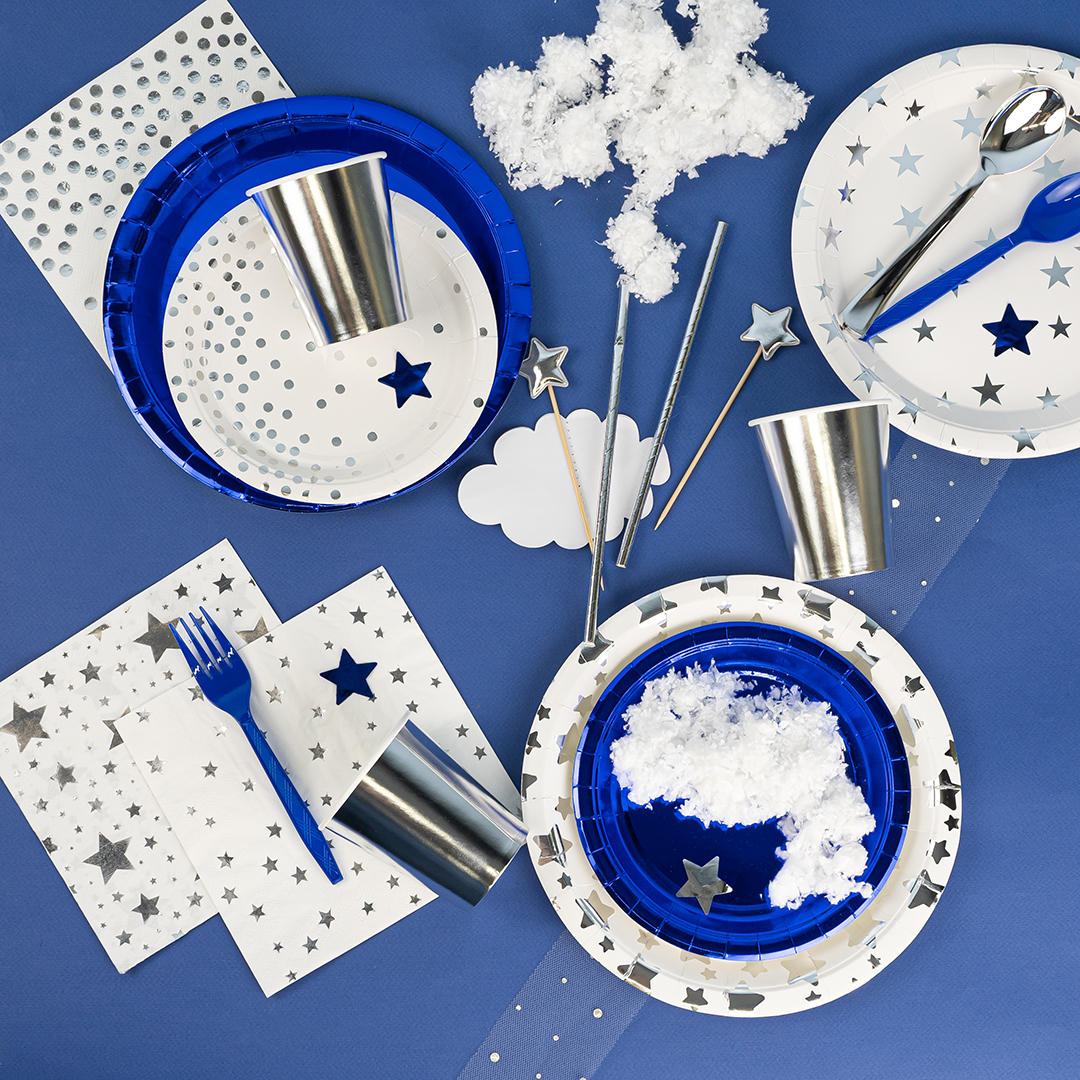 Сервировочные салфетки, Конфетти, Белый/Серебро, Металлик, 33*33 см, 12 шт.