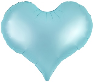 Шар (24''/61 см) Сердце, Люкс, Голубой, Сатин, 1 шт. в уп.
