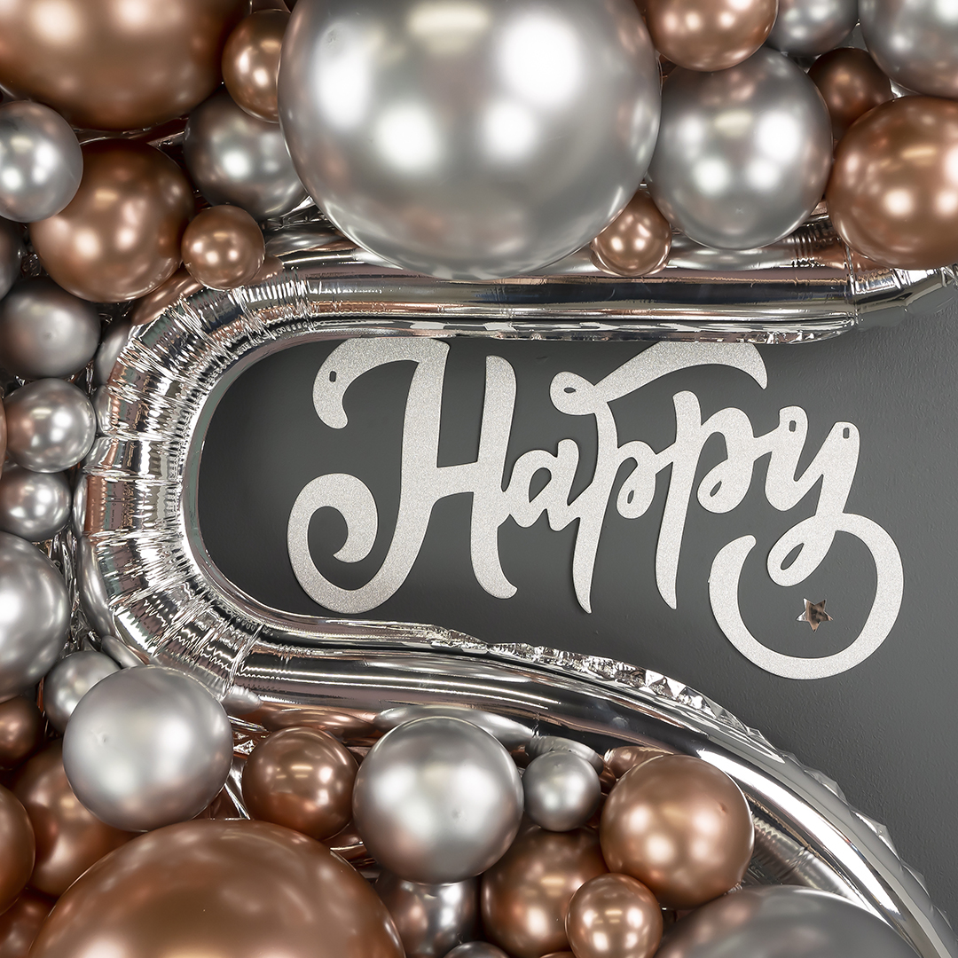 Шар (10''/25 см), Серебро, хром, 50 шт.