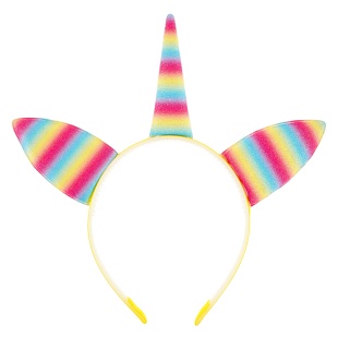 Ободок, Единорог, Радужный, с блестками, 1 шт. 