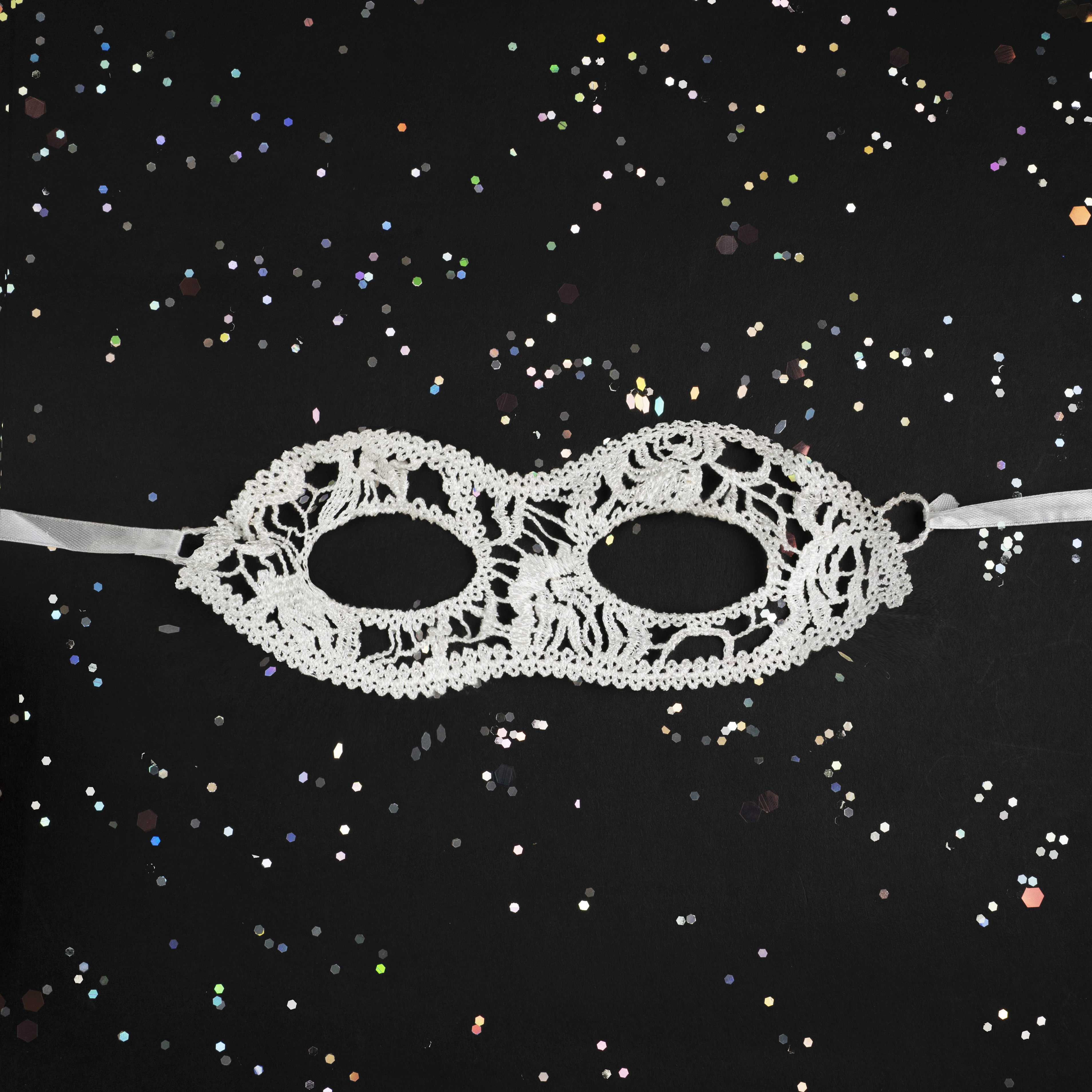 Маска кружевная, мягкая, Загадка, Белый, 16*24 см, 1 шт. 