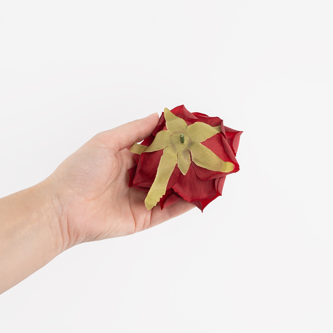 Роза (бутон), искусственная, Красный, 9 см, 3 шт. в упак. 