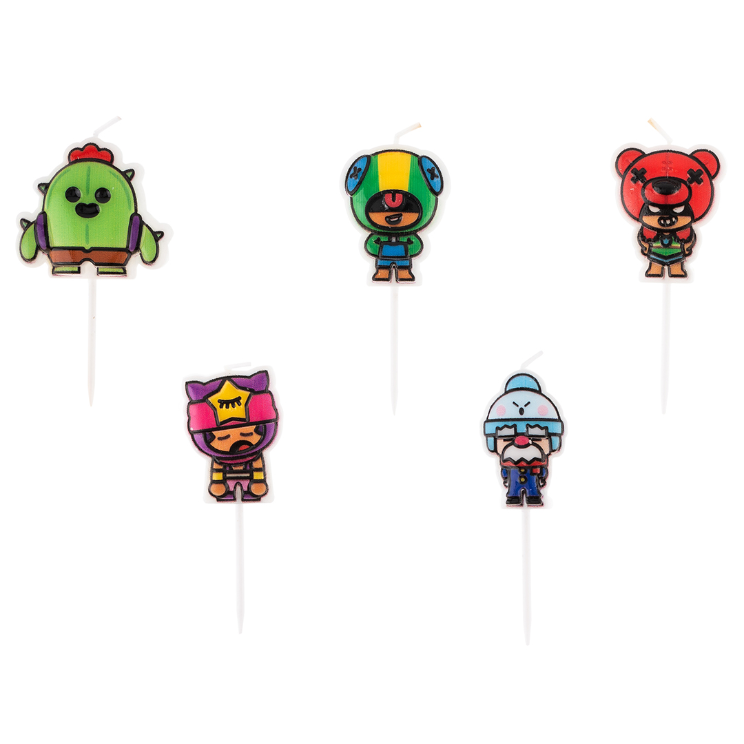 Свечи Game Party, Герои, 5 шт. с держат.