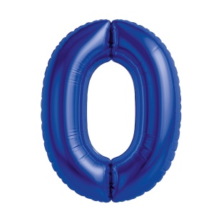 Шар (40''/102 см) Цифра, 0 Slim, Полуночно-синий, 1 шт. в уп.