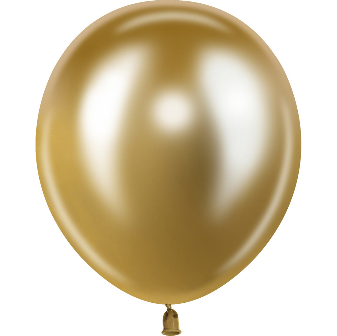 Шар (10''/25 см), Золото, хром, 50 шт.
