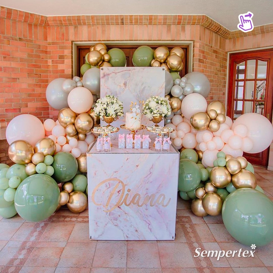 Шар (24''/61 см), Эвкалипт (027), пастель, 3 шт.