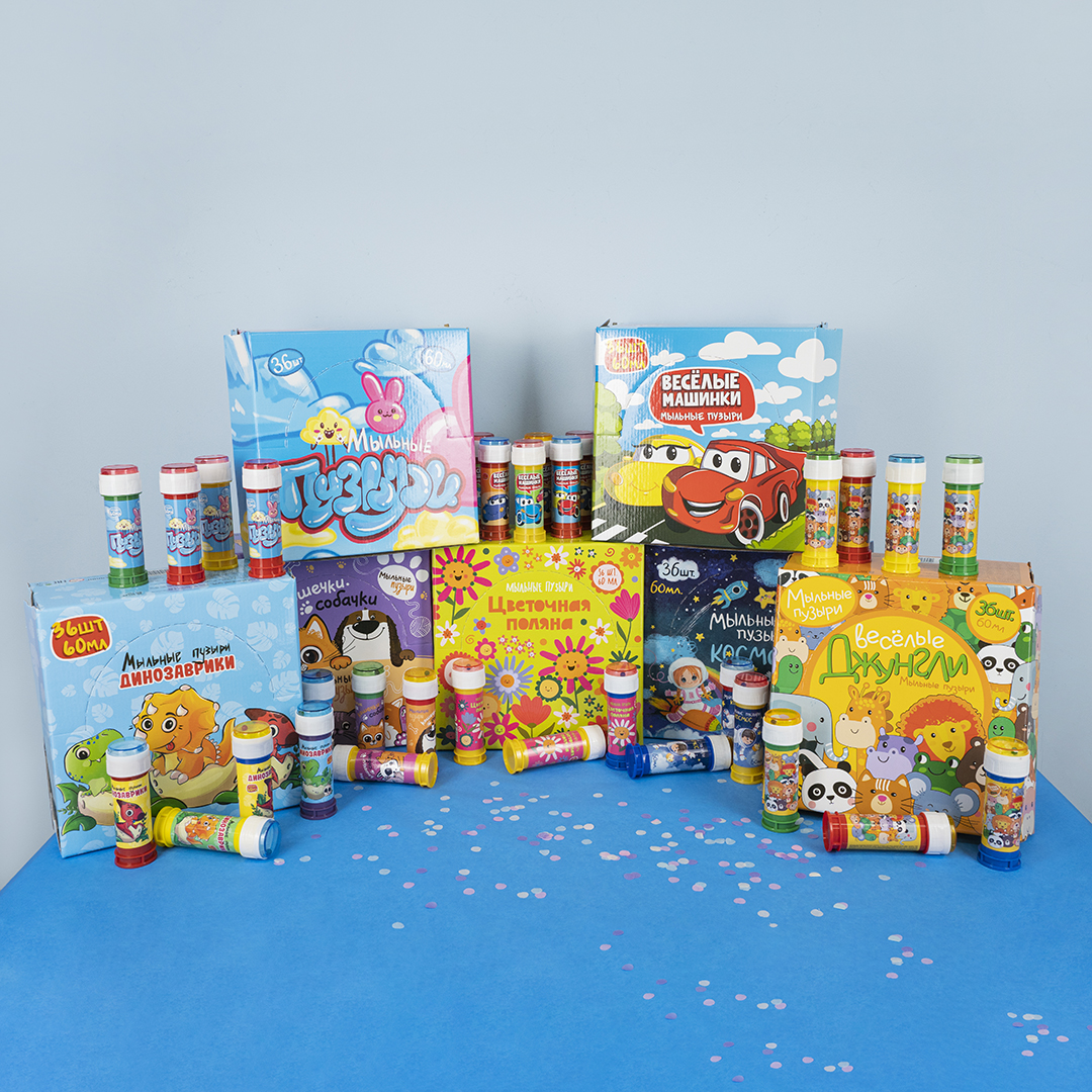 Мыльные пузыри Кошечки Собачки, 60 мл. 36 шт.