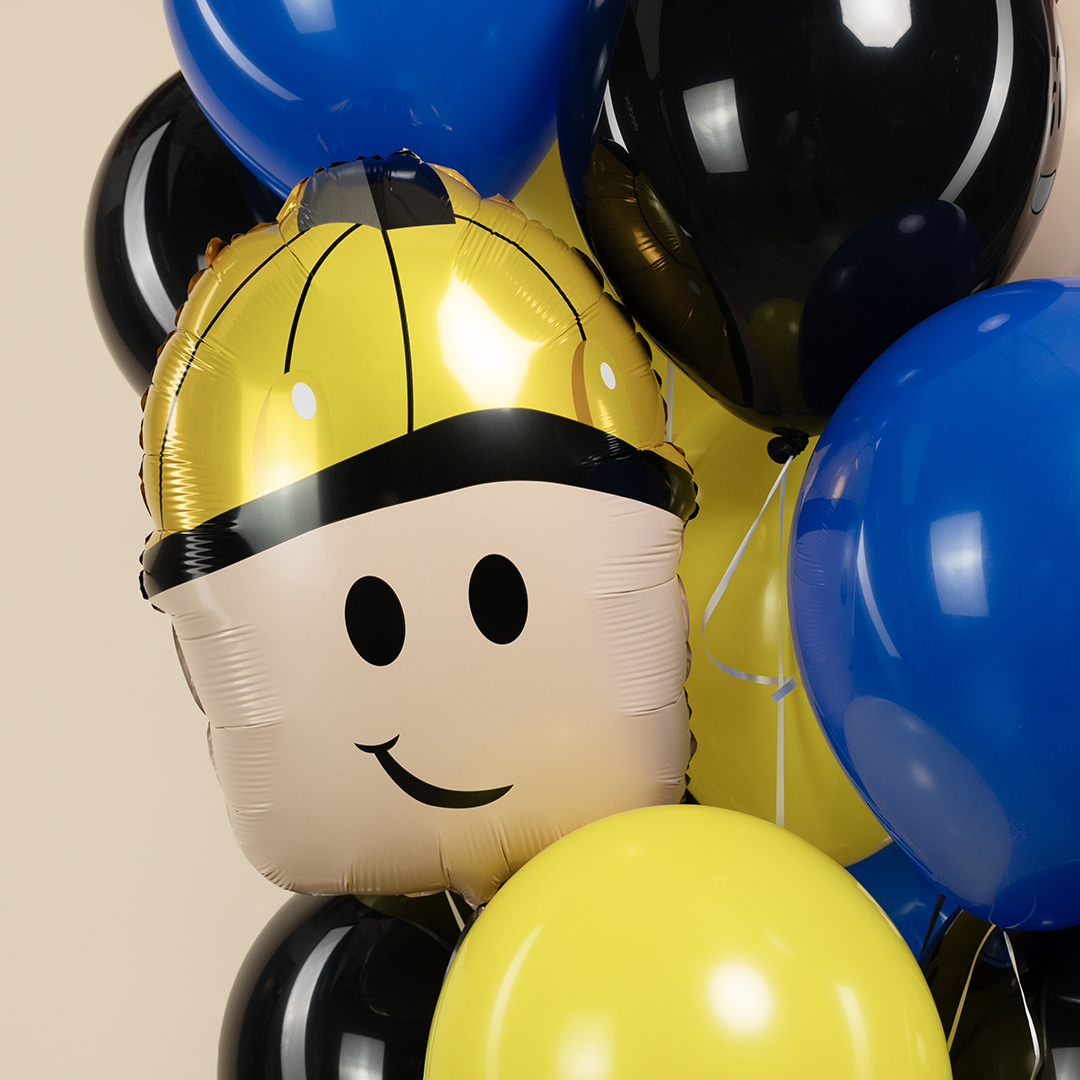 Шар (23''/58 см) Фигура, Блоки, Мальчик Герой, 1 шт.