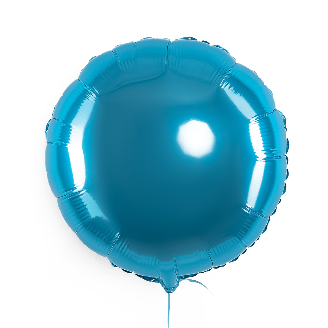Шар (18''/46 см) Круг, Аквамарин, Сатин, 1 шт.