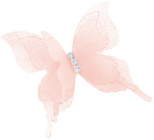 Декоративные бабочки Шифоновые, трехслойные, клеевые точки в компл, Персиковый, 4,5*5 см, 10 шт.