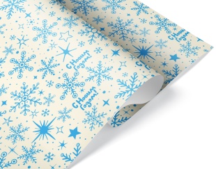 Упаковочная бумага 70гр (0,6*10 м) Новогодние снежинки, 1 шт.