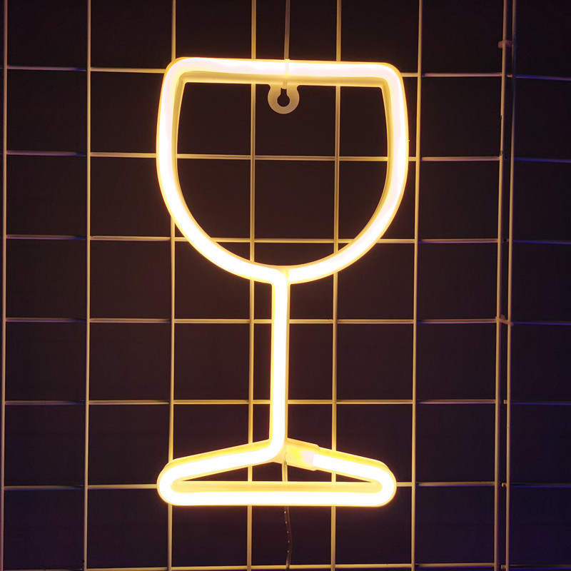 Световая фигура Бокал, 15*27 см. Теплый белый, 1 шт.