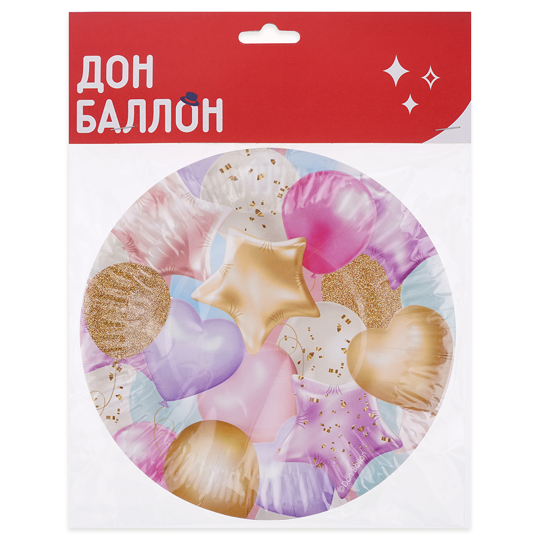Тарелки (7''/18 см) Праздничные шарики, 6 шт.