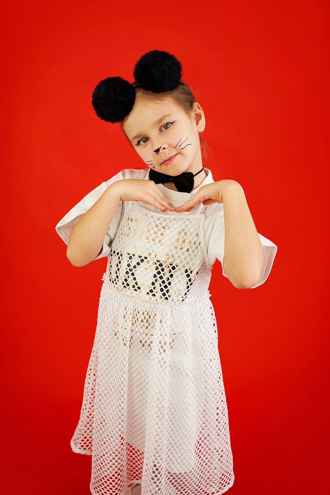 Ободок, Пушистые помпончики, Черный, 1 шт. 