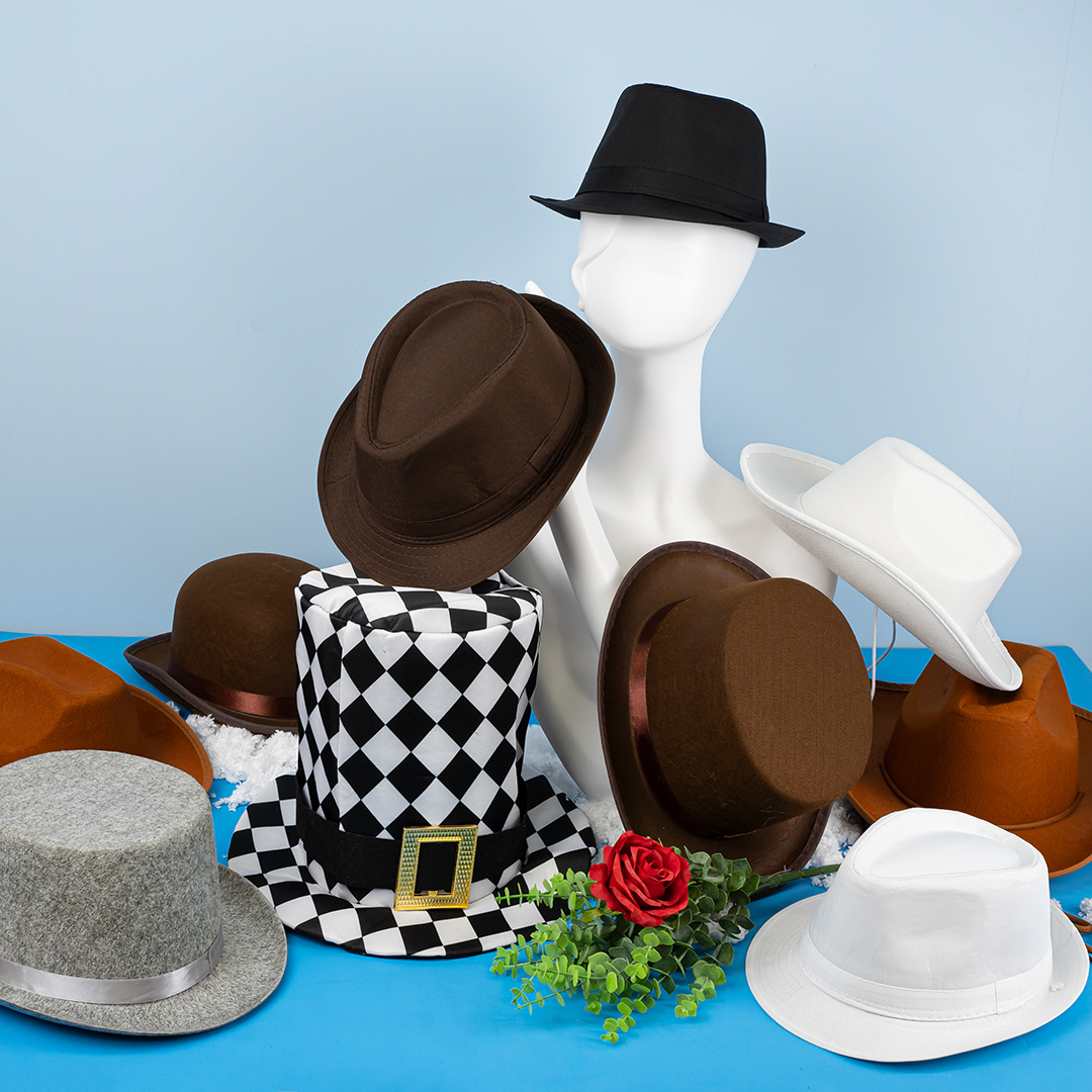 Шляпа Мафиози, полиэстер, Коричневый, 56-58 разм., 1 шт. 