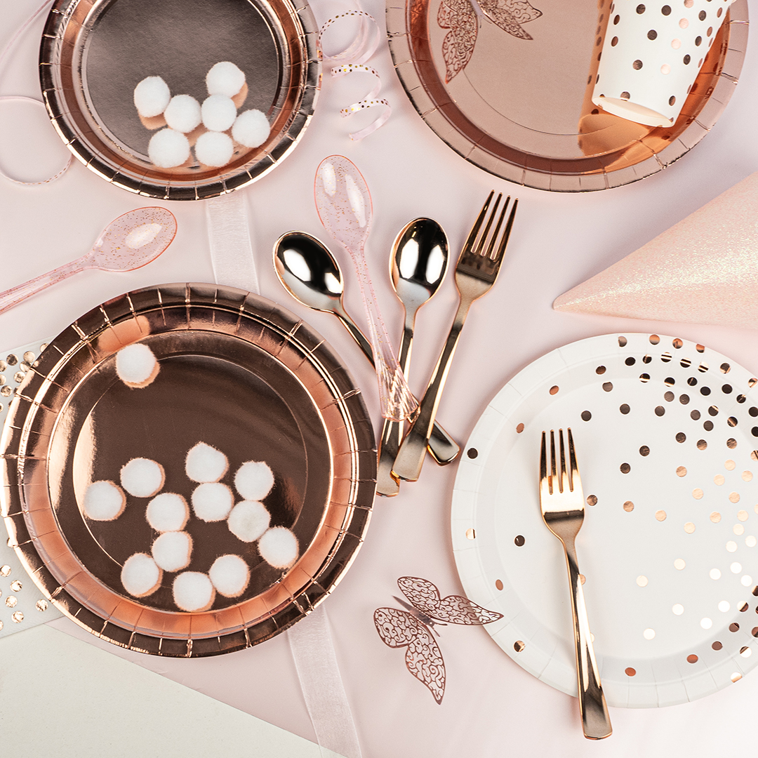 Ложки, Розовое Золото, Металлик, 17 см, 10 шт. в упак. 