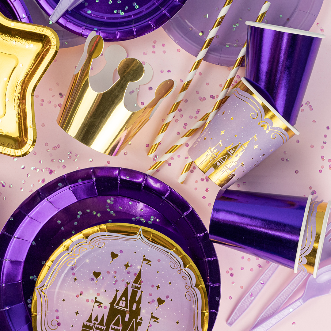 Тарелки (9''/23 см) Фиолетовый, Металлик, 6 шт.