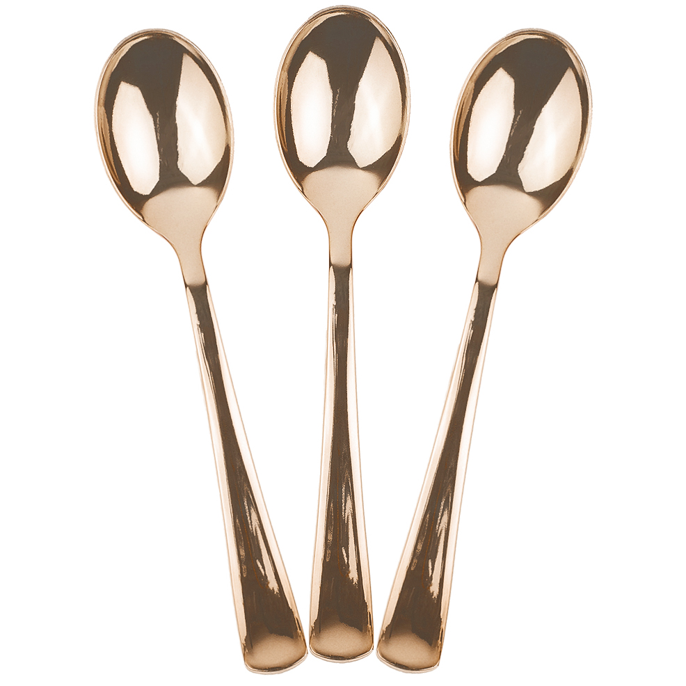 Ложки, Розовое Золото, Металлик, 17 см, 10 шт. в упак. 