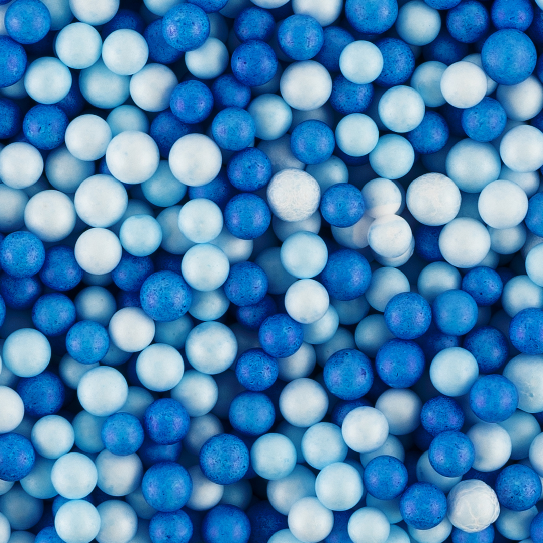 Шарики пенопласт, Цветной микс, Голубой/Синий, 6-8 мм, 20 гр.
