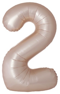 Шар (40''/102 см) Цифра, 2 Slim, Звездное Золото, Матовый, 1 шт.