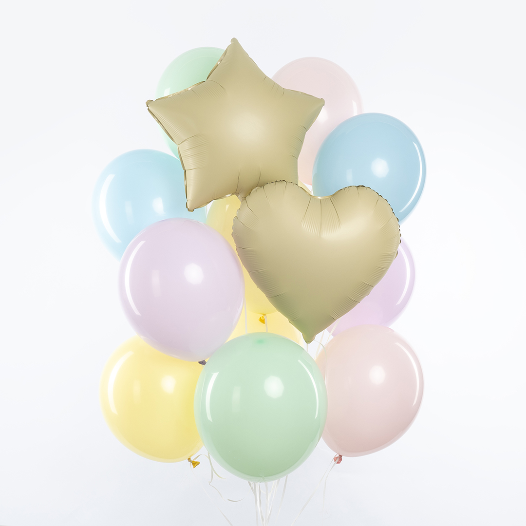 Шар (18''/46 см) Звезда, Светло-желтый, Сатин, 1 шт.