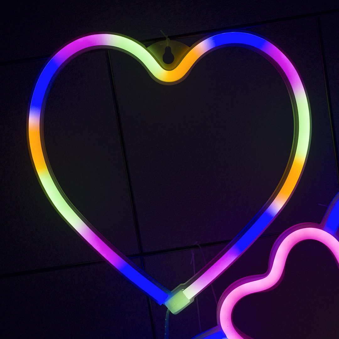 Световая фигура Сердце, 21*20 см. Разноцветный, 1 шт.