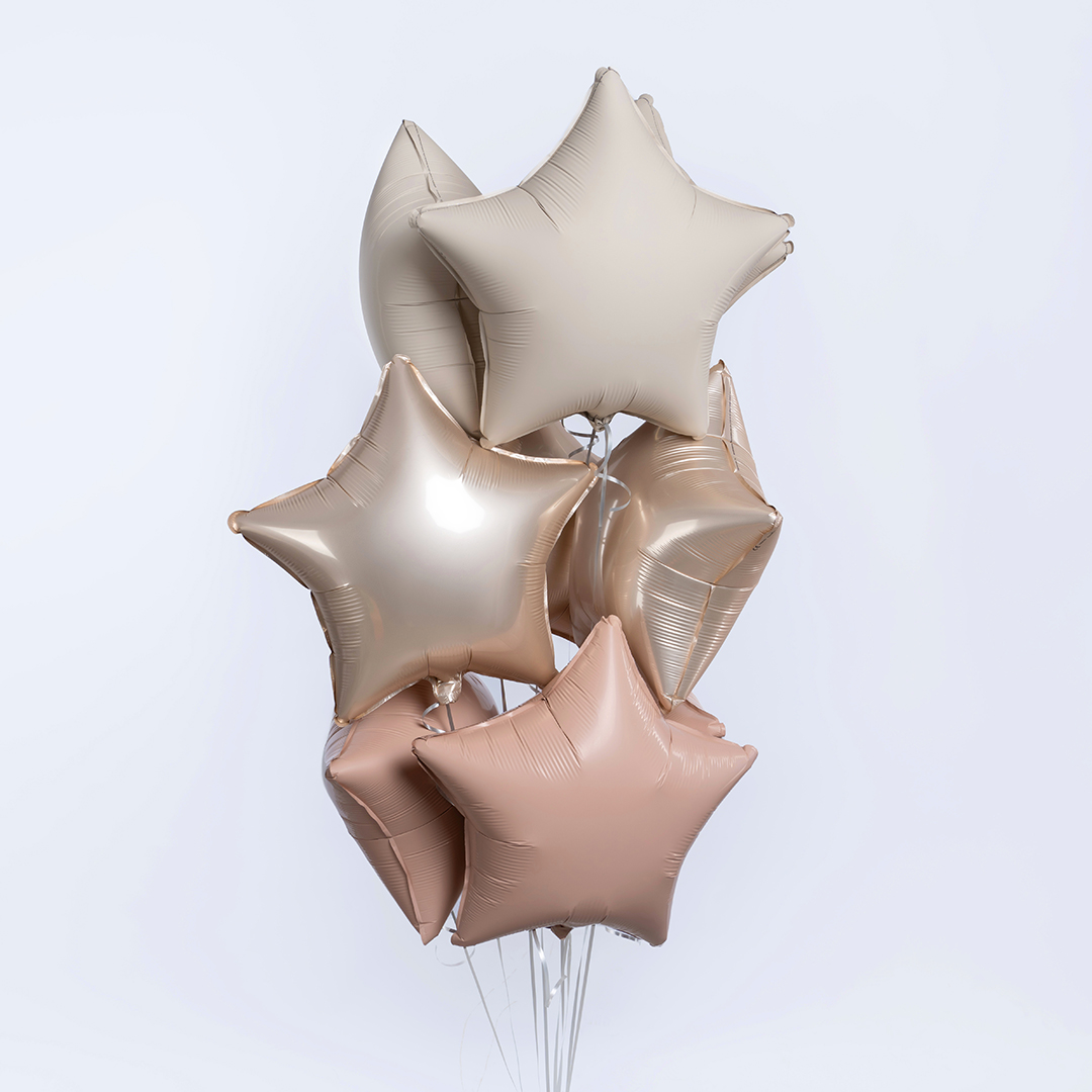 Шар (18''/46 см) Звезда, Звездное Золото, Матовый, 1 шт.