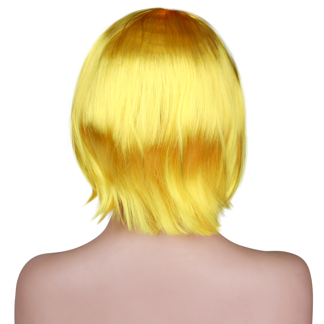 Парик карнавальный, 110 гр, Каре, Желтый, 1 шт. в упак. 