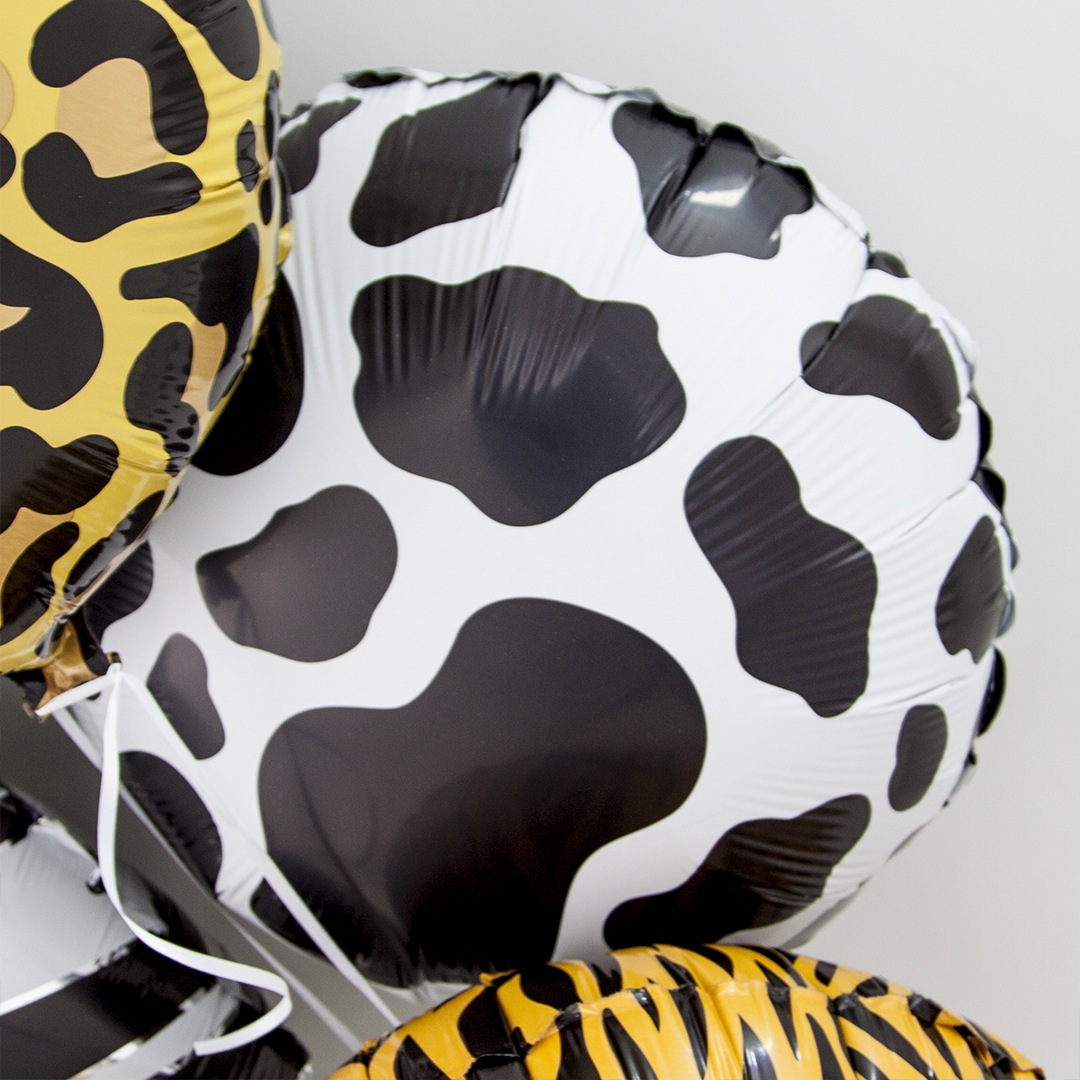 Шар (18''/46 см) Круг, Сафари, Корова, 1 шт.